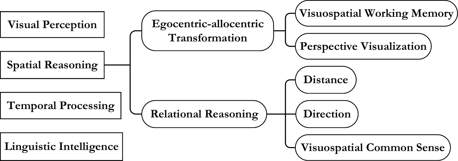 Taxonomy of visual-spatial intelligence capabilities