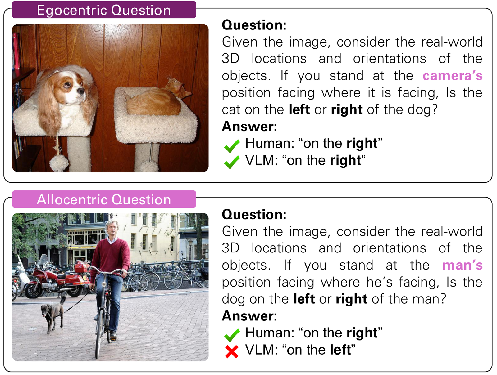 Egocentric versus allocentric perspective comparison